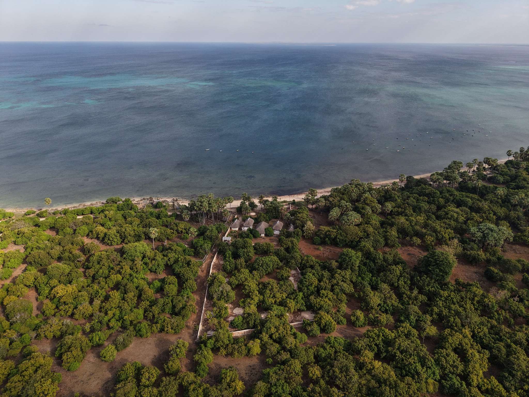 Aerial view west across the reef from above the Neala plot at Sedeoen, Rote Island